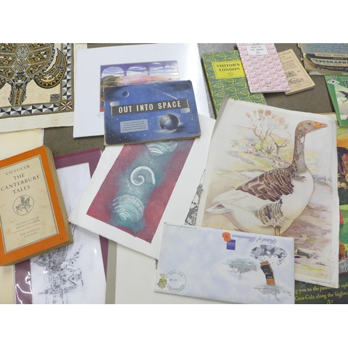 1152 - A collection of prints and other ephemera including tea card albums, a book, etc. **PLEASE NOTE THIS... 