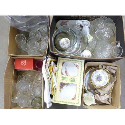 1153 - Five boxes of various household items including glassware and porcelain **PLEASE NOTE THIS LOT IS NO... 