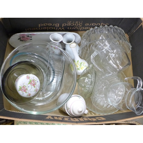 1153 - Five boxes of various household items including glassware and porcelain **PLEASE NOTE THIS LOT IS NO... 