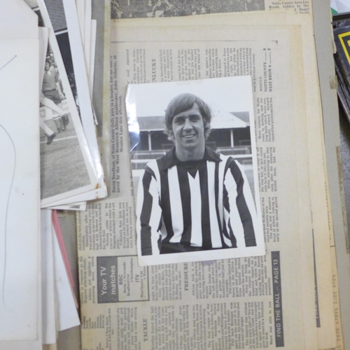 1157 - Football; Magpie Match Day magazines including one signed, 1970s, Notts County away programmes, a sc... 