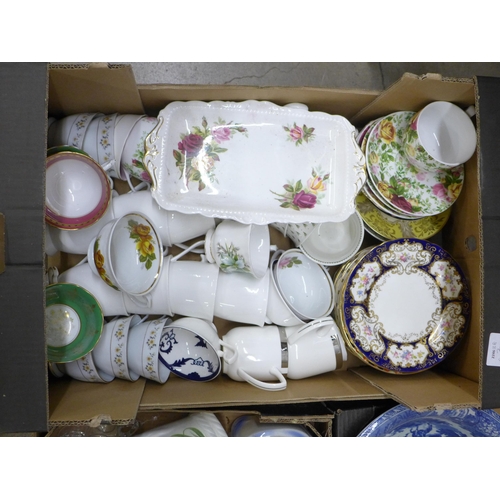 1160 - Assorted china and glassware including Royal Crown Derby and Royal Doulton and five afternoon tea ca... 