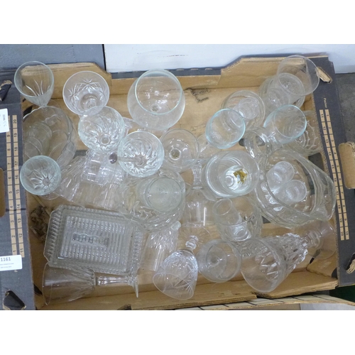 1161 - Three boxes of glassware **PLEASE NOTE THIS LOT IS NOT ELIGIBLE FOR IN-HOUSE POSTING AND PACKING**