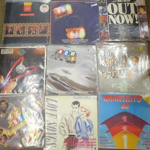 1165 - A collection of mixed genre LP records including Barry Manilow and Now That's What I Call Music 8 **... 