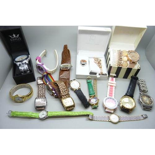 674 - A collection of wristwatches including Fossil and Limit