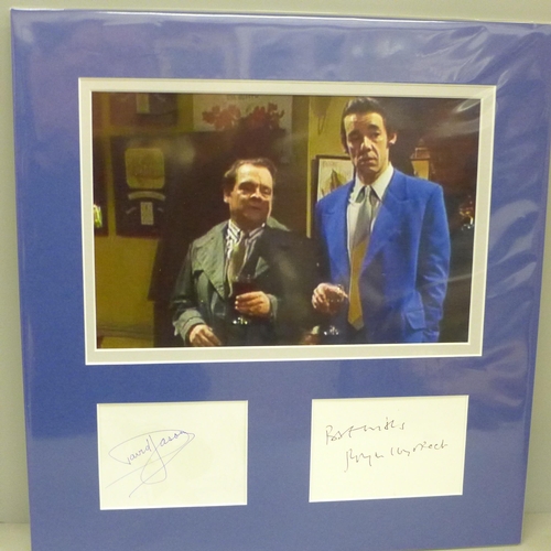 683 - Television, Only Fools and Horses signed mounted display, Del Boy and Trigger, David Jason and Roger... 