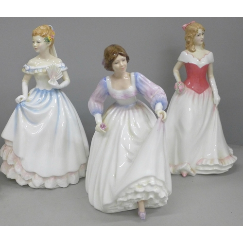 685 - Six Royal Doulton figures, Ashley, Alice, Claire, Jane, Julie and Gillian