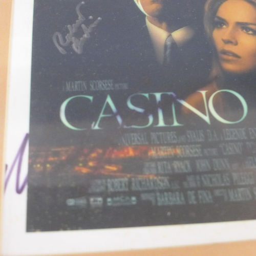 692 - Film, Casino film promo featuring autographs Joe Pesci, Sharon Stone, Robert De Niro and one other