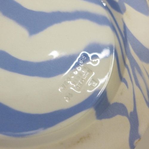 702 - A Wedgwood blue marble swirl vase, also marked 04 and MH, 19.5cm