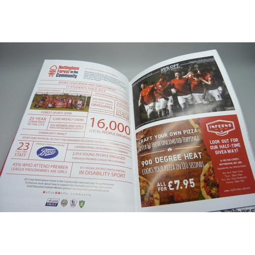 715 - A commemorative 150 Years Nottingham Forest football programme, bearing two signatures