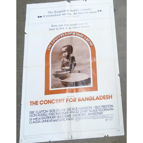 717 - A film poster, 1972 The Concert for Bangladesh, Clapton, George Harrison and Ringo Starr, (The Beatl... 