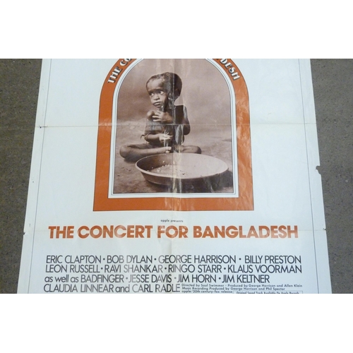 717 - A film poster, 1972 The Concert for Bangladesh, Clapton, George Harrison and Ringo Starr, (The Beatl... 