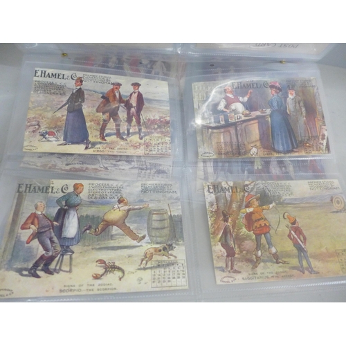 748 - Two sets of E. Hamel & Co. of Nottingham advertising calendar postcards circa 1910 - The Twelve Ages... 