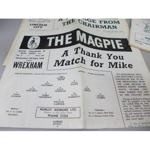 757 - A collection of 1960s Notts County football programmes, 1965/66 and 1967/68 seasons