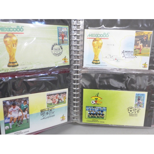 766 - Football; an album of World Cup first day covers together with a 1986 souvenir portfolio