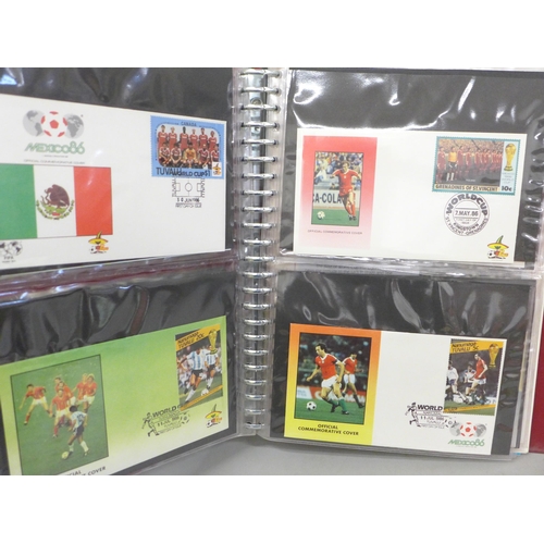 766 - Football; an album of World Cup first day covers together with a 1986 souvenir portfolio