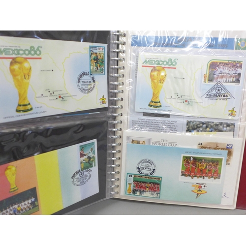 766 - Football; an album of World Cup first day covers together with a 1986 souvenir portfolio