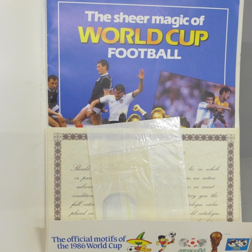 766 - Football; an album of World Cup first day covers together with a 1986 souvenir portfolio