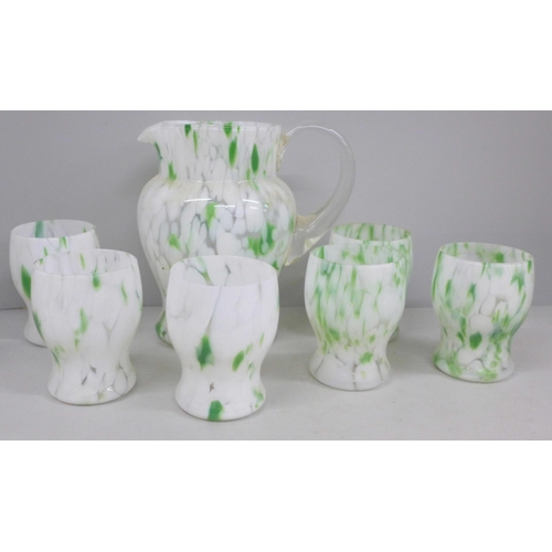 776 - An art glass lemonade set, jug and six glasses **PLEASE NOTE THIS LOT IS NOT ELIGIBLE FOR IN-HOUSE P... 