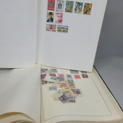 785 - Two albums of worldwide stamps, (part full)