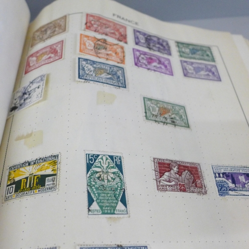 785 - Two albums of worldwide stamps, (part full)