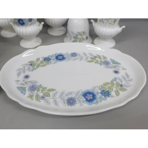 802 - A collection of Wedgwood Ice Rose and Clematine pattern china