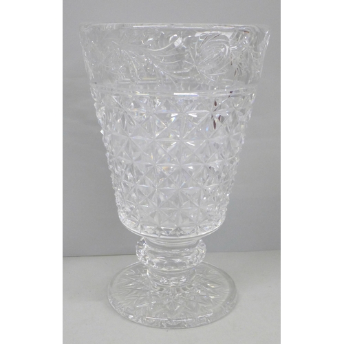 806 - A large Stuart lead crystal glass vase, 31cm