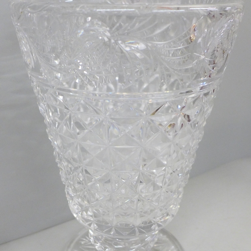 806 - A large Stuart lead crystal glass vase, 31cm