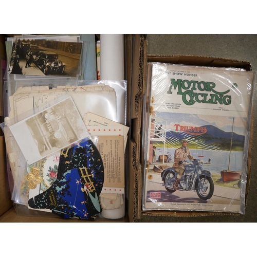 812 - A collection of motor cycling magazines dating from the 1930s to 1960 with a few items of motoring e... 