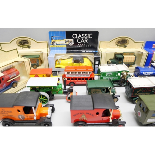 823 - A collection of die-cast model vehicles, mainly Models of Yesteryear, (some with flattened boxes)