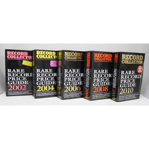 827 - Five Record Collector books - Rare Record Price Guide dated 2002, 2004, 2006, 2008 and 2010