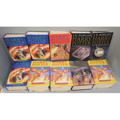 849 - Ten Harry Potter books, all first editions