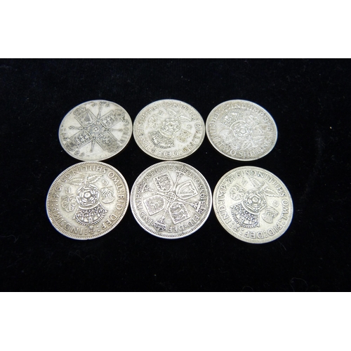 943 - Six 1920-1946 coins, 65g