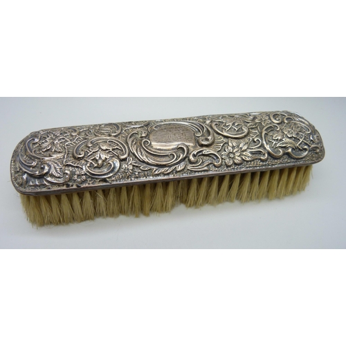 944 - A silver mounted brush, a/f