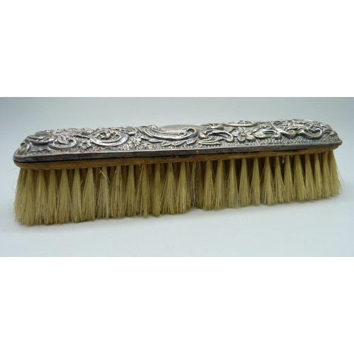 944 - A silver mounted brush, a/f