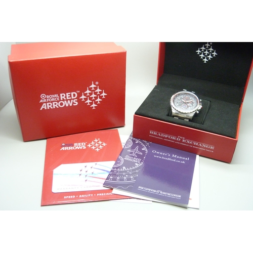 969 - A Bradford Exchange Royal Air Force Red Arrows wristwatch, boxed with papers, 47mm including crown