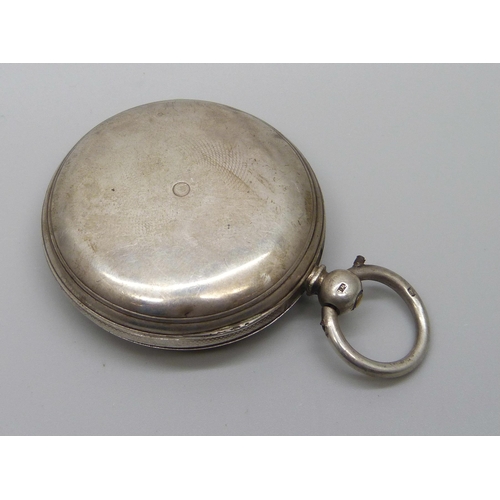 986 - A silver full hunter pocket watch, London 1870