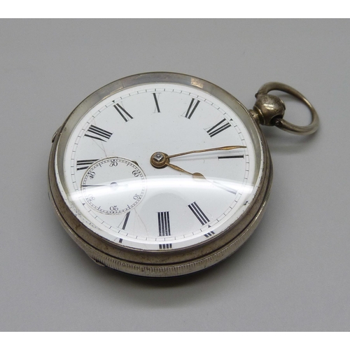 997 - A silver pocket watch, London 1879