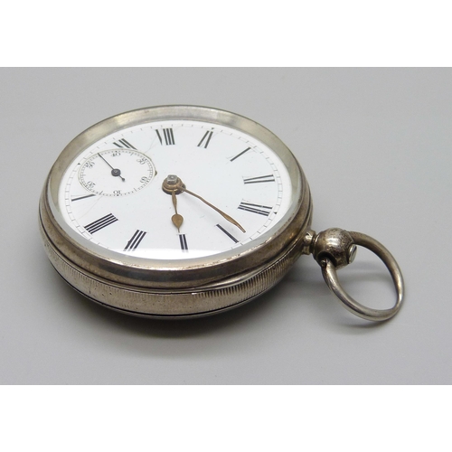 997 - A silver pocket watch, London 1879