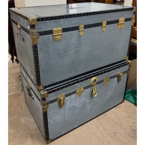 259 - Two large steamer trunks