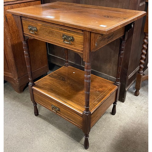 202 - An Edward VII inlaid rosewood side table