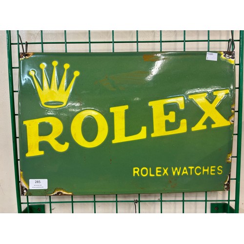 285 - A Rolex enamelled metal advertising sign