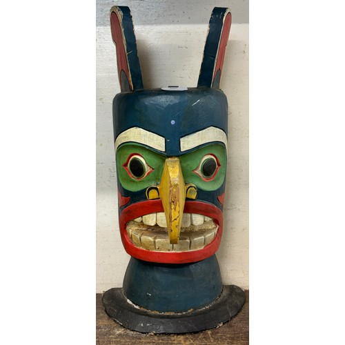 300 - An Aztec style painted grotesque mask