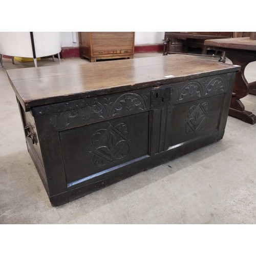 236 - A Charles II carved oak coffer