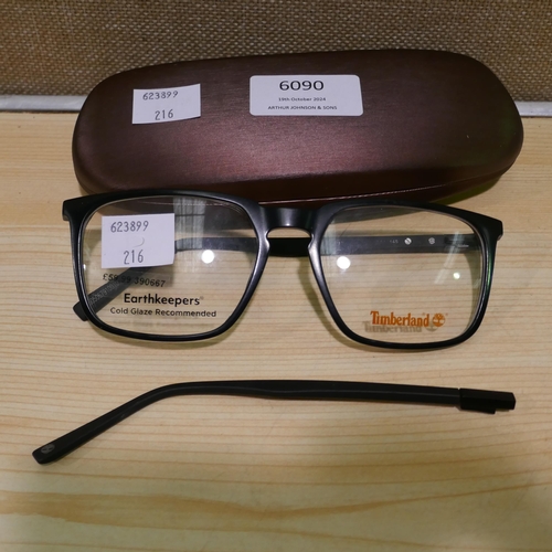 6063 - Timberland Matte Black Plastic Glasses - Damaged (338-216) *This lot is subject to Vat