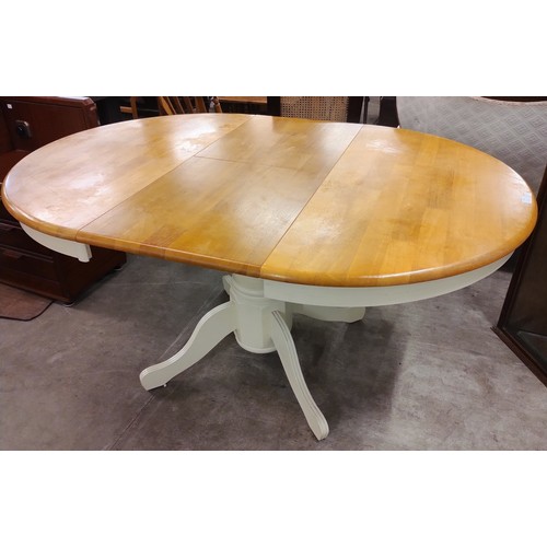 245 - A painted oak extending kitchen table