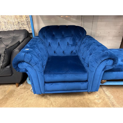 3050 - Bordeaux Navy Blue Velvet Chair , Original RRP £583.33 + Vat (4216-12) *This lot is subject to Vat