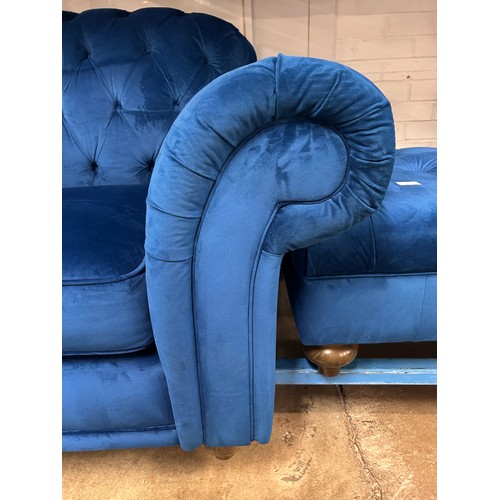 3050 - Bordeaux Navy Blue Velvet Chair , Original RRP £583.33 + Vat (4216-12) *This lot is subject to Vat