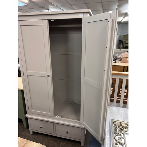 3107 - A Portland two drawer wardrobe, light grey