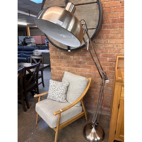 3139 - A brushed steel anglepoise lamp