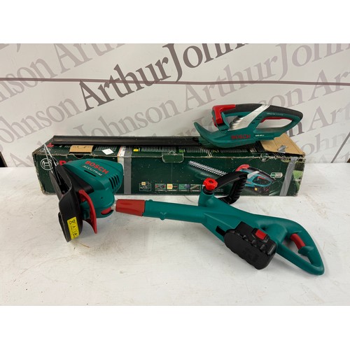 5130 - A Bosch AHS 48 Li electric hedge trimmer (no battery) and a Bosch cordless Art26 Accutrim electric s... 